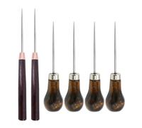 Lot de 6 poinçons en acajou fin pour citrouille, alèses de poignée en bois, perforateur pointu, pour couture et patchwork de coins, pour percer des trous