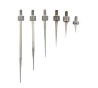 Lot de 6 pointes de mesure pour jauge, tige filetée M2.5 en acier haute performance, rayon de pointe R0,15 mm/R0,2 mm, longueurs 7-50 mm, pour mesurer les sols rainurés et perforés