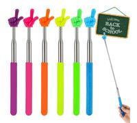 Lot de 6 pointeurs télescopiques pour enseignants, rétractables, en acier inoxydable, pour enfants pour l'enseignement dans la salle de classe, les conférences et les démonstrations, 6 couleurs