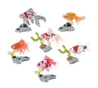 Lot de 6 poissons artificiels réalistes avec base - Décoration d'aquarium flottante - À poser sous l'eau - Pour la maison, le bureau, la vitrine, la salle de bain - Lampe de chevet