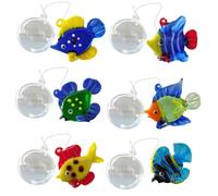 Lot de 6 poissons flottants en verre coloré pour décoration d'aquarium