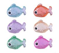 Lot de 6 poissons phosphorescents en résine pour décoration d'intérieur, pour améliorer les paysages en mousse et les jardins miniatures