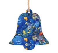 Lot de 6 poissons tropicaux en bois pour sapin de Noël - Décoration de Noël à suspendre - Décoration d'intérieur - Cadeau artisanal - Pour enfant