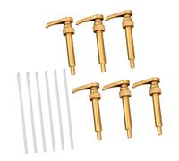 Lot de 6 pompes à sirop dorées, distributeur de remplacement for bar à café et pages de savon liquide, pompe à café, pompe à bouteille de condiments, type poussoir, tête de pompe en PP/1845