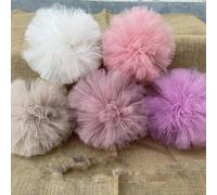 Lot de 6 Pompons en Tulle pour décoration de Mariage, Baby Shower, fête d'anniversaire, décorations pour la Maison, fête de Mariage, Enterrement de Vie de Jeune Fille, Ensemble de 5 Couleurs, 20 cm