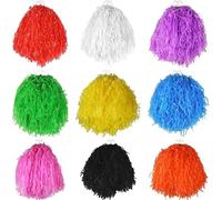 Lot de 6 pompons noirs de pom-pom girl - Parfaits pour les déguisements américains et pom-pom girl