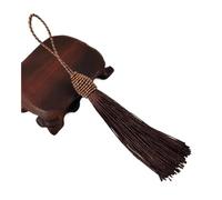 Lot de 6 pompons soyeux en fil de soie avec boucle pour cordon - Pour loisirs créatifs et fabrication de bijoux (café, 15,5 cm)