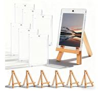 Lot de 6 porte-cartes magnétiques à collectionner avec 35pt transparent - Porte-cartes magnétique avec chevalet en bois - Protection ultra UV pour collection de cartes de sport Magic Yugioh