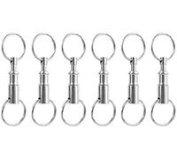 Lot de 6 porte-clés à dégagement rapide avec double anneau, double mousqueton, pour homme