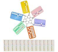 Lot de 6 porte-clés avec tableau de planification des tâches quotidiennes et hebdomadaires avec 18 cartes autocollantes pour enfants et adultes - Planificateur d'habitudes et de comportement