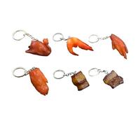 Lot de 6 porte-clés en forme de faux porc braisé pour décoration de sac à dos