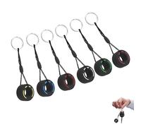 Lot de 6 porte-clés Formule 1 Racing F1 - Mini porte-clés avec pneus en caoutchouc, porte-clés multicolores Formule 1 pour décoration de voiture, cadeaux pour homme et femme, Rouge, jaune, bleu, rose