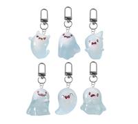 Lot de 6 porte-clés phosphorescents spectre fantômes pendentif porte-clés sac à dos accessoire pour Halloween, Comme sur la photo., Comme décrit