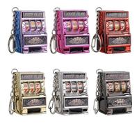 Lot De 6 Porte-clés pour Mini Machine À sous De Casino - Souvenirs De Vegas, Pendentifs Porte-Bonheur, Jackpot, Cadeaux De Jeu Fantaisie pour Les Amateurs De Casino, Métallique, Mini