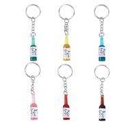 Lot de 6 porte-clés tendance en forme de canettes de soju - 6 couleurs - En résine - Bière - Vin - Pour femme, Nom de la couleur, taille