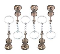 Lot de 6 porte-clés violon en alliage - Breloque vintage créative - Accessoire de clé de voiture élégant - Cadeau de collection unique - Décoration musicale élégante - Cadeau de vacances - Cadeau de
