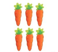 Lot de 6 porte-couverts en forme de carotte de Pâques pour rangement d'ustensiles, pochettes en feutre 26 x 12 cm, vert + orange, pour fête de Pâques, mariage, fête prénatale