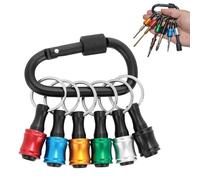 Lot De 6 Porte Embout Visseuse,1/4" Hex Porte Embout Magnetique,Porte Embout,Alliage D'Aluminium Embout Visseuse,Avec Mousqueton Noir Embout Visseuse Aimanté,Tournevis Sans Fil,Tournevis Cliquet