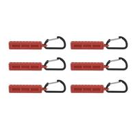 Lot de 6 porte-embouts de tournevis à 10 trous avec mousqueton pour embouts de tige de 6,35 mm, organisateur d'outils portable en caoutchouc, pour orange, noir, rouge, rouge