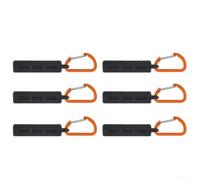 Lot de 6 porte-embouts de tournevis avec 10 trous et mousqueton pour faciliter le transport et l'organisation des outils, fabriqué à partir de matériau en caoutchouc (noir)