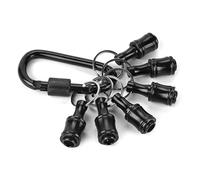 Lot de 6 porte-embouts de tournevis avec porte-clés, adaptateurs d'écrous et clip de ceinture à dégagement rapide