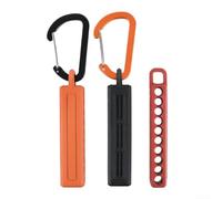 Lot de 6 porte-embouts de tournevis en caoutchouc avec 10 trous et mousqueton pour une gestion sécurisée des embouts et un transport pratique (orange)