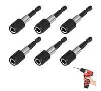 Lot de 6 porte-embouts magnétiques 1/4" (60 mm) à changement rapide pour visseuse sans fil magnétique pour Makita Metabo Bosch et Dewalt