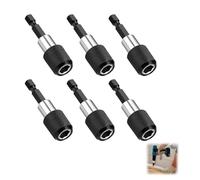 Lot de 6 porte-embouts magnétiques 1/4" (60 mm), porte-embout magnétique avec aimant puissant, compatible avec perceuses et tournevis Makita, tournevis sans fil, outils électriques