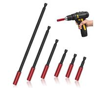 Lot de 6 Porte-embouts Magnétiques, 50/50/60/100/150/300mm Rallonge Embout Visseuse a Choc Magnétiques pour Embouts Hexagonaux 1/4 Pouce Hex