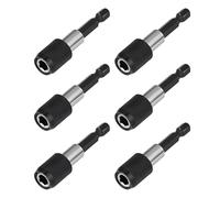 Lot de 6 porte-embouts magnétiques à changement rapide avec aimant, porte-embout 1/4" (60 mm), support d'embout magnétique pour Makita, Metabo, Bosch et Dewalt, idéal pour perceuses et tournevis