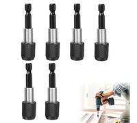 Lot de 6 porte-embouts magnétiques - Rallonge hexagonale 1/4" 60 mm - Porte-embout magnétique avec changement rapide et support d'embout pour perceuse, visseuse sans fil, tournevis (60 mm)