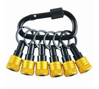Lot de 6 porte-embouts porte-clés 1/4" hexagonal Shank Tournevis Clip pour écrou d'extension de perçage pilote avec adaptateur carabiner Shank
