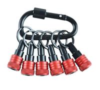 Lot de 6 porte-embouts porte-clés 1/4" hexagonal Shank Tournevis Clip pour écrou d'extension de perçage pilote avec adaptateur carabiner Shank