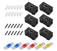 Lot de 6 porte-fusibles MIDI pour voiture avec 40 A, 50 A, 60 A, Mega fusible ANS, haute tension pour voitures, camions, véhicules de construction, bus, caravanes, bateaux