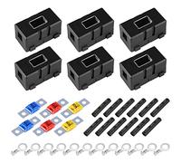 Lot de 6 porte-fusibles Midi pour voiture et 6 méga fusibles 40 A 50 A 60 A ANS - Porte-fusibles haute tension - Pour voitures, camions, véhicules