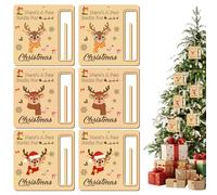 Lot de 6 Porte-Monnaie de Noël en Forme d'élan, à Suspendre, en Bois, pour Les fêtes d'hiver. Quelques Dollars pour Les Cadeaux de fête