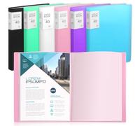 Lot de 6 portefeuilles artistiques de 23,1 x 31 cm, 40 poches, 80 pages, robuste avec protecteurs de feuilles transparentes, livre de présentation pour organiseur de documents d'art
