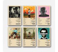 Lot de 6 posters Tyler The Creator Music Album Vintage Cover Poster pour chambre, art mural esthétique en toile, décoration de chambre à coucher, 20 x 30 cm