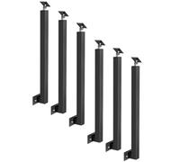 Lot de 6 Poteaux de Balustrade D'escalier à Montage Latéral, Supports Plats Réglables 270°, Rampe D'escalier pour Marches Terrasse, Loft, Kit de Piliers Garde-Corps Intérieurs(Size:85cm/33.4in)