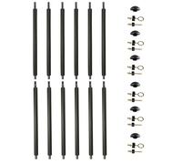 Lot de 6 poteaux de Filet de sécurité Ø25mm pour Trampolines avec Mousse, visserie et Capuchon (Longueur Totale 215cm)
