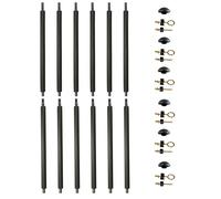 Lot de 6 poteaux de Filet de sécurité Ø25mm pour Trampolines avec Mousse, visserie et Capuchon (Longueur Totale 215cm)
