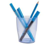 Lot de 6 Pots à crayons ECO bleu translucide - Dimensions : L8 x H9,5 x P6 cm G