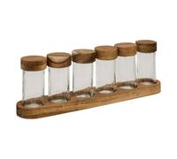 Lot de 6 Pots à Épices en Verre "Plateau" 34cm Transparent