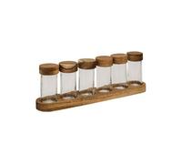 Lot de 6 Pots à Épices en Verre "Plateau" 34cm Transparent
