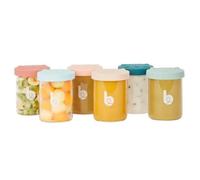 Lot de 6 Pots de Conservation Gradués en Verre et Ultra Résistant pour Bébé