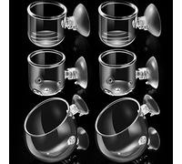 Lot de 6 pots de fleurs aquatiques avec trou en verre pour aquarium avec ventouses - 3 styles