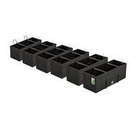 Lot de 6 pots de fleurs aspect rotin avec support, indicateur de niveau d'eau, jardinières de balcon
