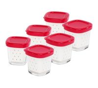 Lot de 6 pots pour yaourtière multi délices express - Seb - Tasse de yaourt - Rouge