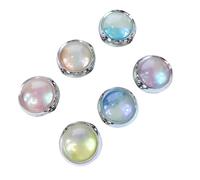 Lot de 6 poudres à ongles chromées blanches nacrées métallisées effet miroir holographique pour Aurora Rainbow Clear Pearl Chrome Poudre à ongles Shimmer Mermaid Art Pigment manucure Poudre pour