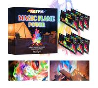 Lot de 6 poudres de changement de couleur de feu, flammes magiques, flammes néon dans brasero, feu de camp, cheminée et four, cadeau populaire avec effet impressionnant pour les fans de feu, les fêtes
